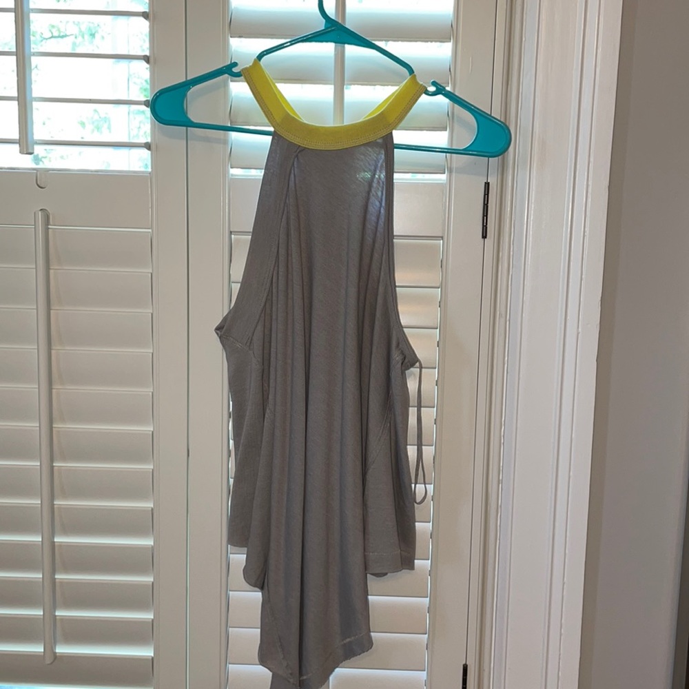 Free People Lime/Yellow and Grey Tank